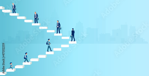 Vector concept of a professional career growth of a man