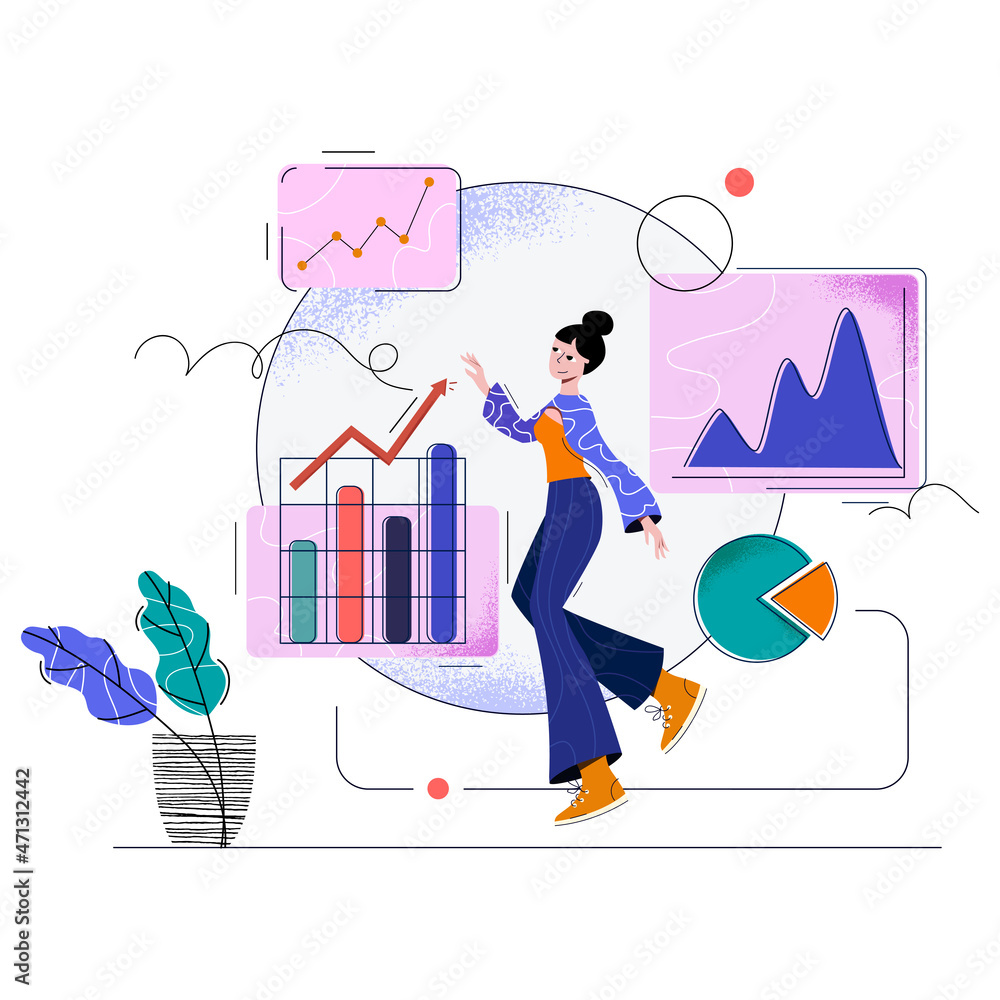 Business Data Analysis IllustrationAI, EPS, SVG, JPG Business Data Analysis IllustrationAI, EPS, SVG, JPG