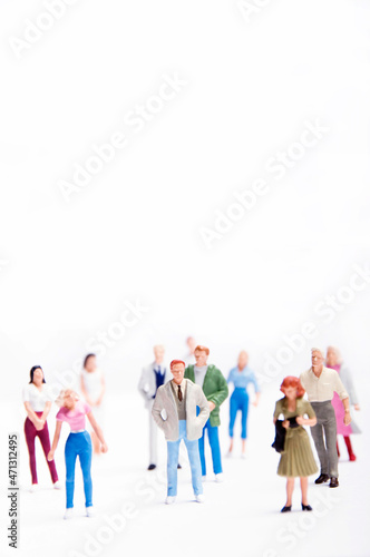 People crowd social media, social networking concept