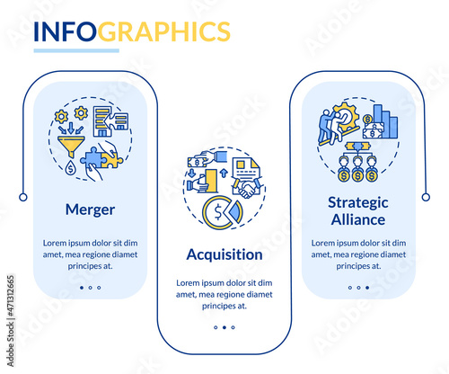 External expansion vector infographic template. Company growth presentation outline design elements. Data visualization with 3 steps. Process timeline info chart. Workflow layout with line icons