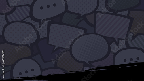 SNS疲れ_いじめのイメージ_アメコミ風_背景イラスト