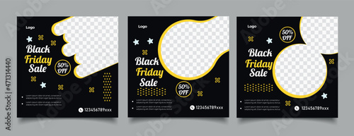Black friday super sale social media banner template

