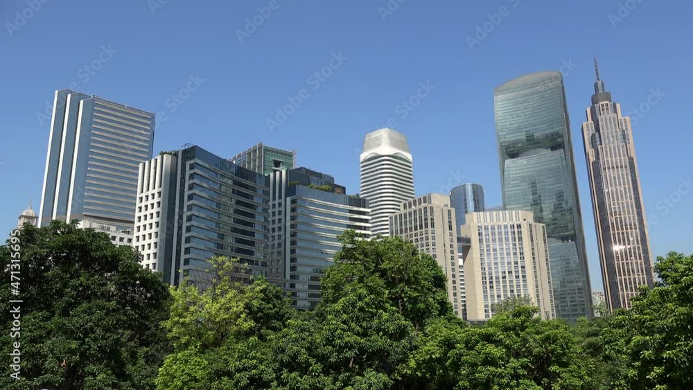 Skyscrapers of the Zhujiang (Pearl River) New Town of the Guangzhou city. Guangdong, China Skyscrapers of the Zhujiang (Pearl River) New Town of the Guangzhou city. Guangdong, China