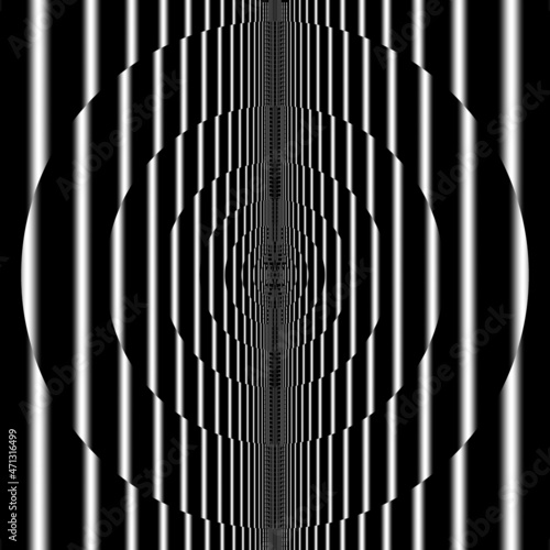 3D Fototapete Schwarz-Weiß - Fototapete 3d fractal illustration. Abstract fractal in black and white tones. Abstract forms.