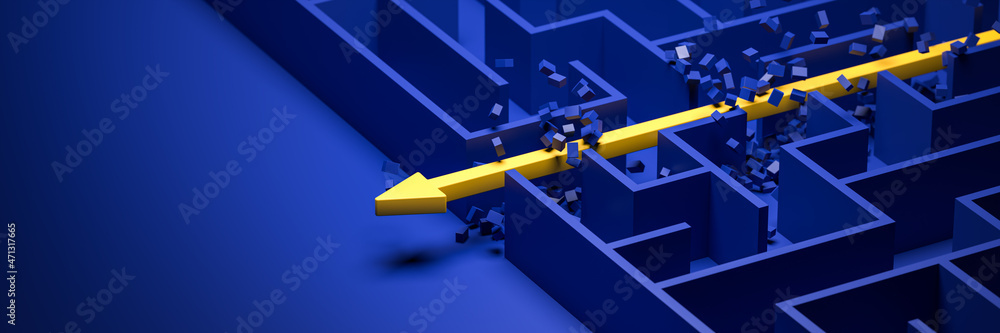 Fototapeta 3d rendering: Concept - solving a complex problem. Brute ...