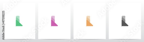 Bold And Thin Diagonal Outlines Letter Logo Design L