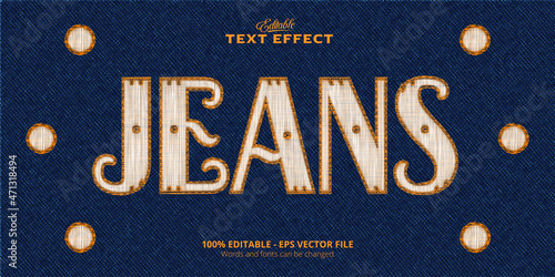 Editable text effect, Jeans text