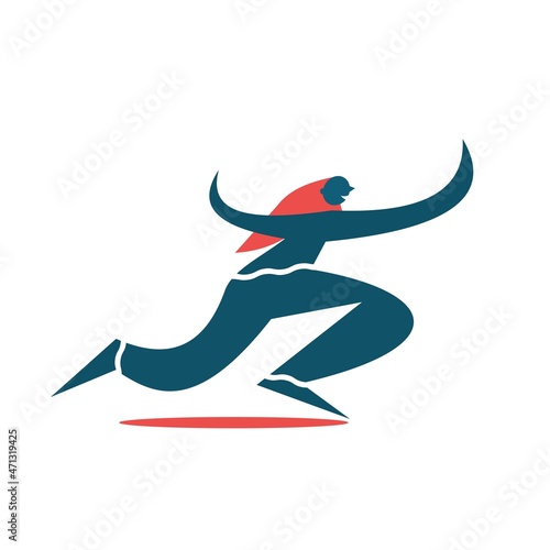 Runs sprinter, woman runner icon