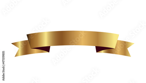 Set of golden ribbons vector.	
