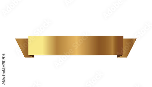 Set of golden ribbons vector.	