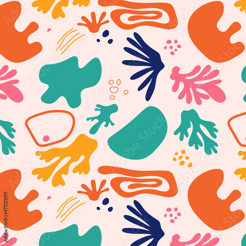 Hand drawn pattern background with abstract shape.