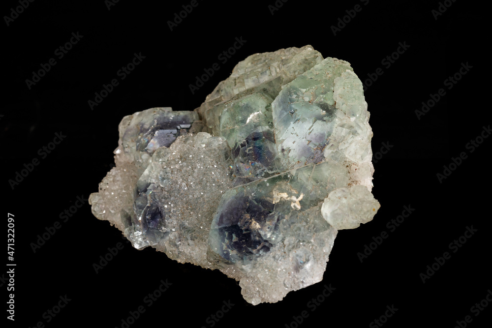 macro mineral fluorite stone on black background macro mineral fluorite stone on black background