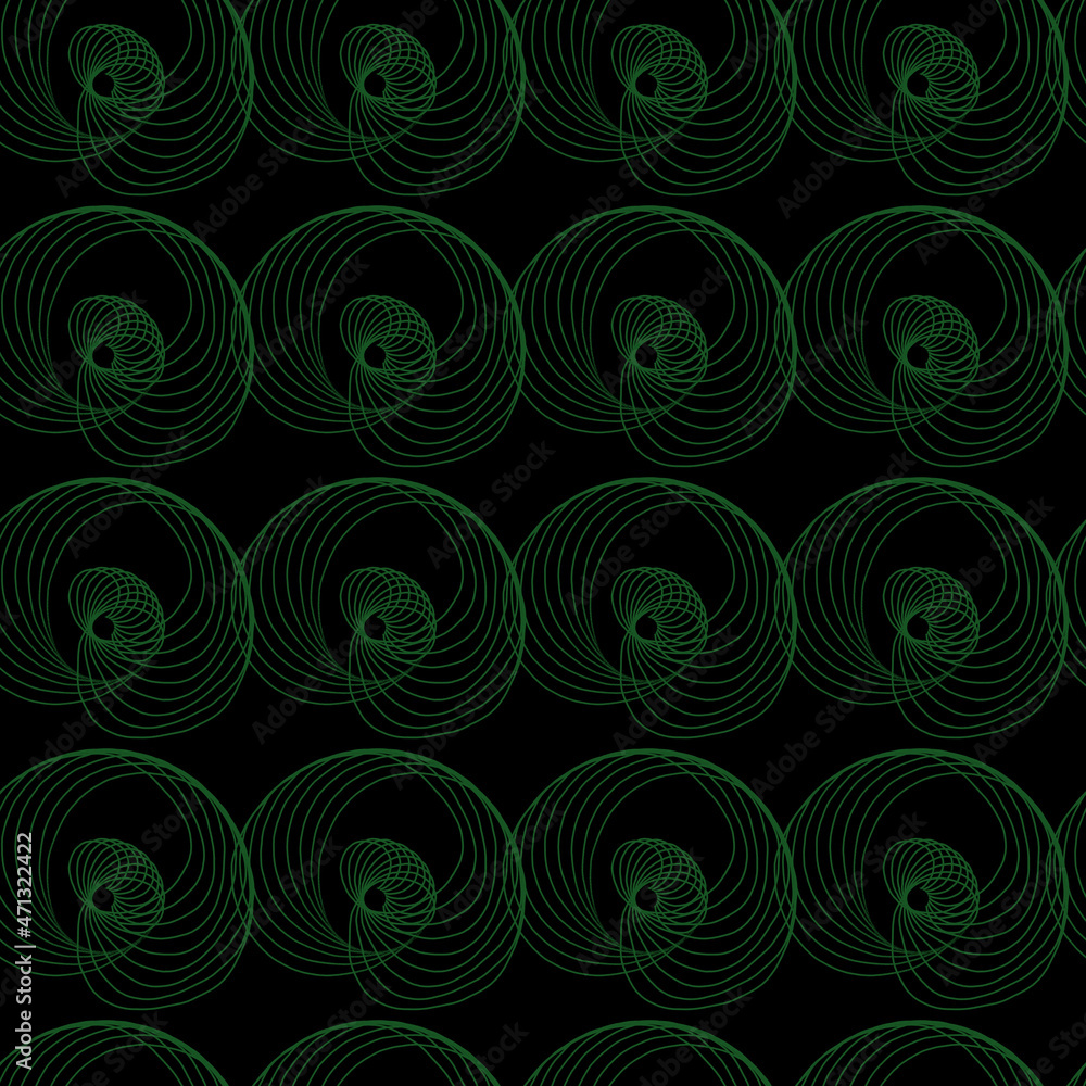 Seamless abstract geometric pattern. Hand-drawn black and green ornament. Curls, lines. Design of template, background, wallpaper, fabric, textiles, packaging. Seamless abstract geometric pattern. Hand-drawn black and green ornament. Curls, lines. Design of template, background, wallpaper, fabric, textiles, packaging.