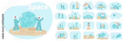 Space Flat Compositions Set
