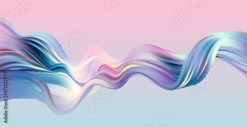 Abstract blue and pink swirl wave background. Flow liquid lines design elemen