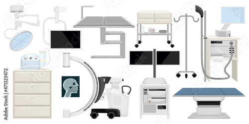 Medical Operating Room Equipment Set