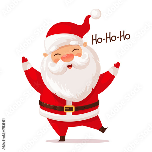 Cute dancing Santa Claus, Christmas vector illustration