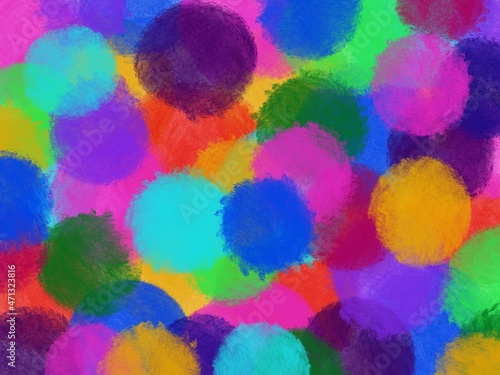 abstract background with bright paint spots different colours 