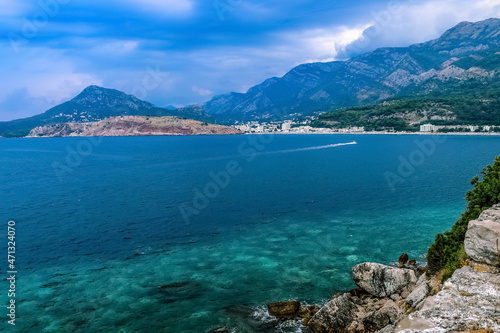 Sutomore, Montenegro, coast and beach of the Adriatic Sea, resort, Balkan, Crna Gora photo