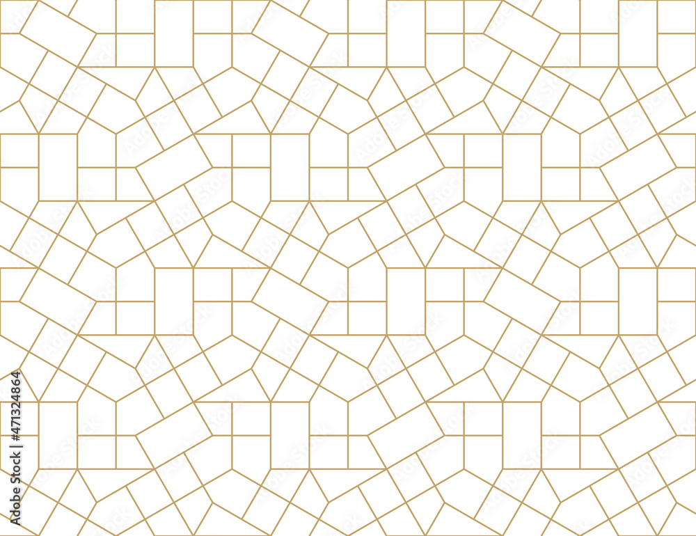 Pattern with thin straight golden lines and geometric shapes on white background. Abstract linear stylish white texture. Stylish Monochrome modern background. Linear graphic illustration. Pattern with thin straight golden lines and geometric shapes on white background. Abstract linear stylish white texture. Stylish Monochrome modern background. Linear graphic illustration.