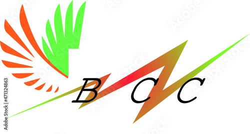 3 letters modern generic swoosh logo bcc photo
