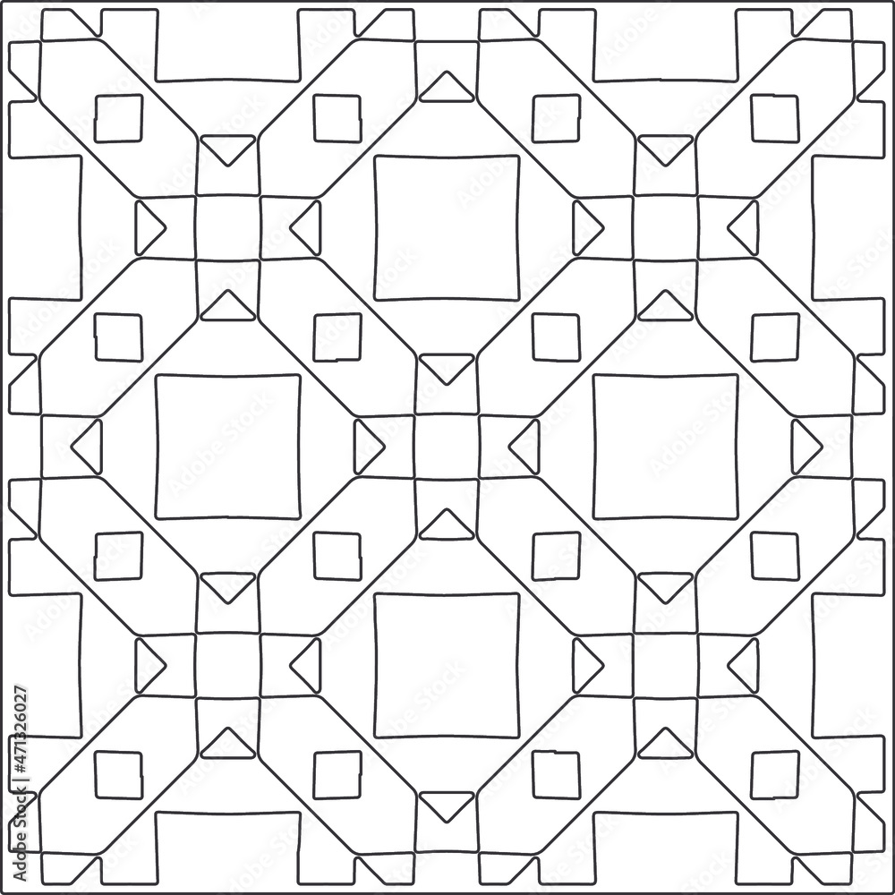 Abstract illustration in Line Art style.Black pattern for wallpapers and backgrounds. Abstract illustration in Line Art style.Black pattern for wallpapers and backgrounds.