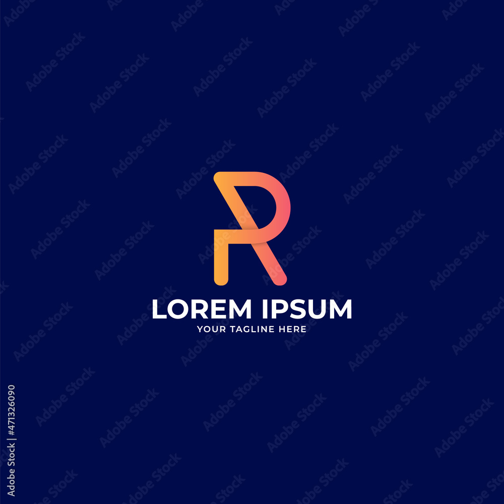 R letter Modern and Gradient Logo R letter Modern and Gradient Logo
