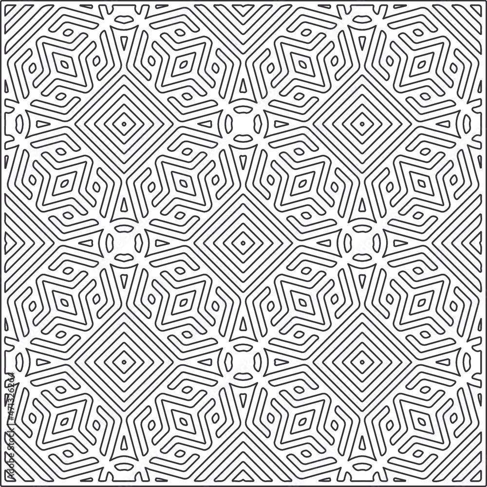  Abstract illustration in Line Art style.Black  pattern for wallpapers and backgrounds. 
