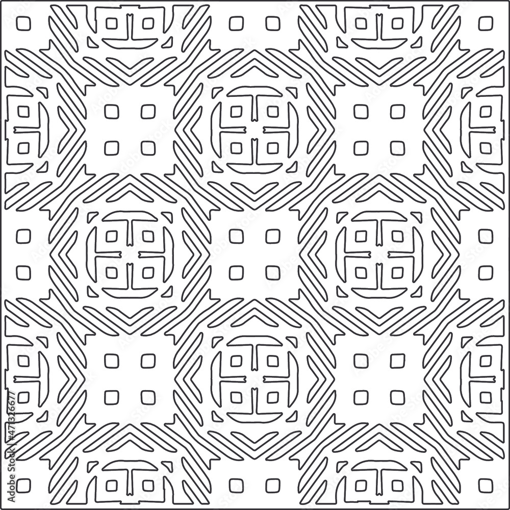 Abstract illustration in Line Art style.Black pattern for wallpapers and backgrounds. Abstract illustration in Line Art style.Black pattern for wallpapers and backgrounds.