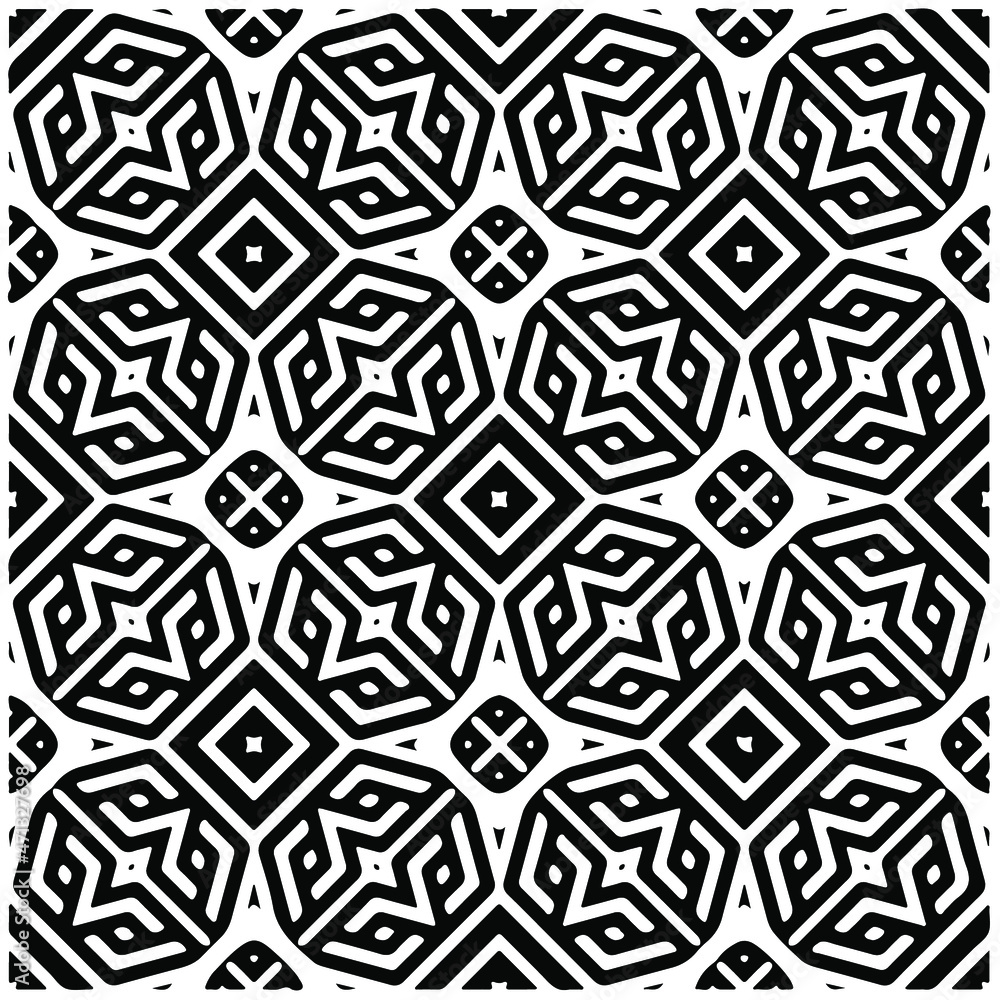  Black and white seamless geometric Pattern  for fashion, fabric, apparel dress, textile, background, wallpaper, digital printing.