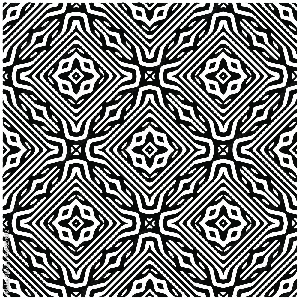  Black and white seamless geometric Pattern  for fashion, fabric, apparel dress, textile, background, wallpaper, digital printing.