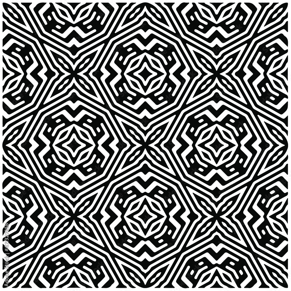  Black and white seamless geometric Pattern  for fashion, fabric, apparel dress, textile, background, wallpaper, digital printing.