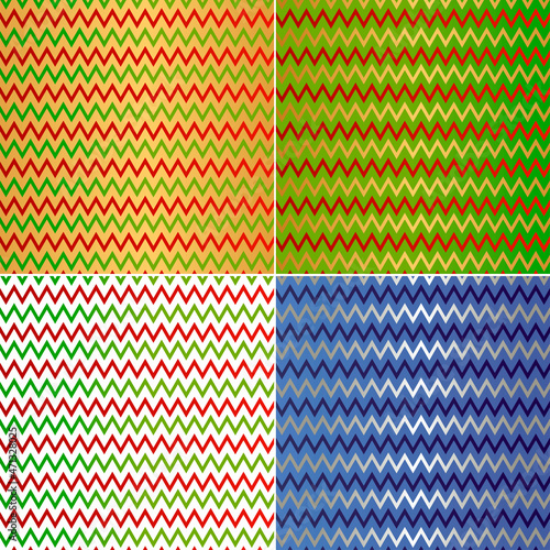 Set of vectors. Christmas pattern. Zigzag