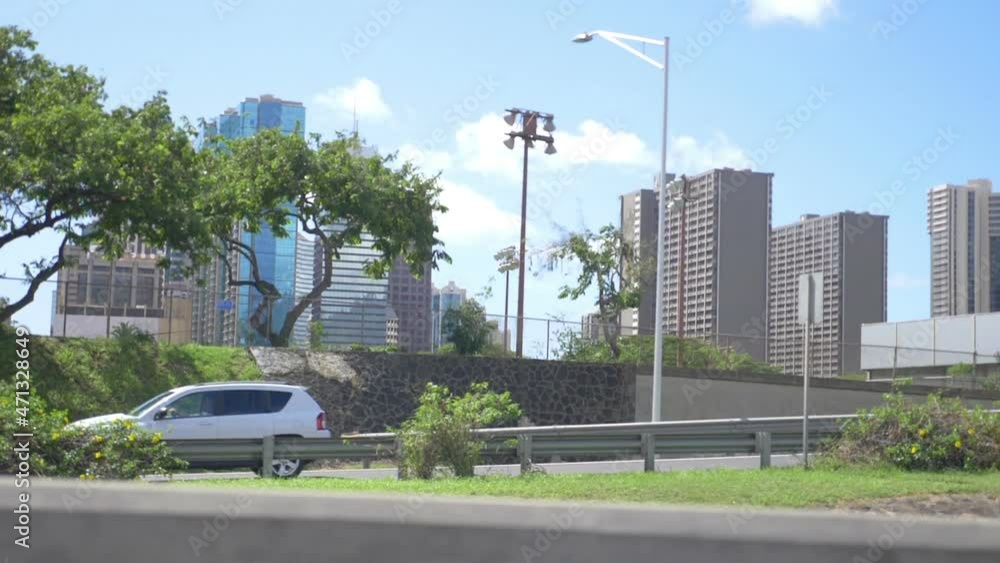 Car POV on Honolulu streets in Hawaii in slow motion 180fps Car POV on Honolulu streets in Hawaii in slow motion 180fps