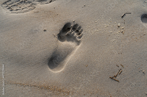 Single footprint in the sand