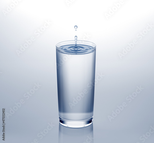 Obraz na płótnie Water drop splash in a glass 3D render w salonie