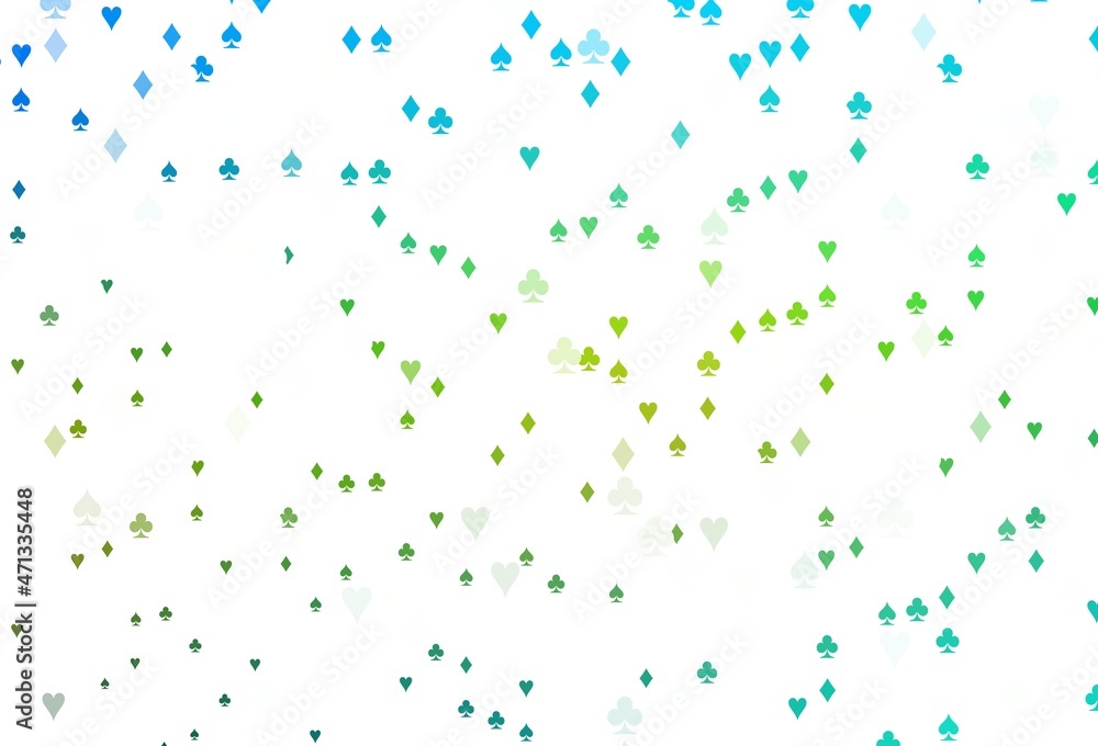 Light Blue, Yellow vector texture with playing cards. Light Blue, Yellow vector texture with playing cards.