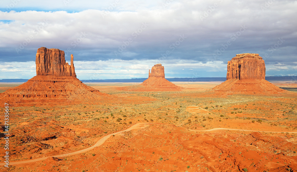 Classic view at the monuments, Monument Valley, Utah