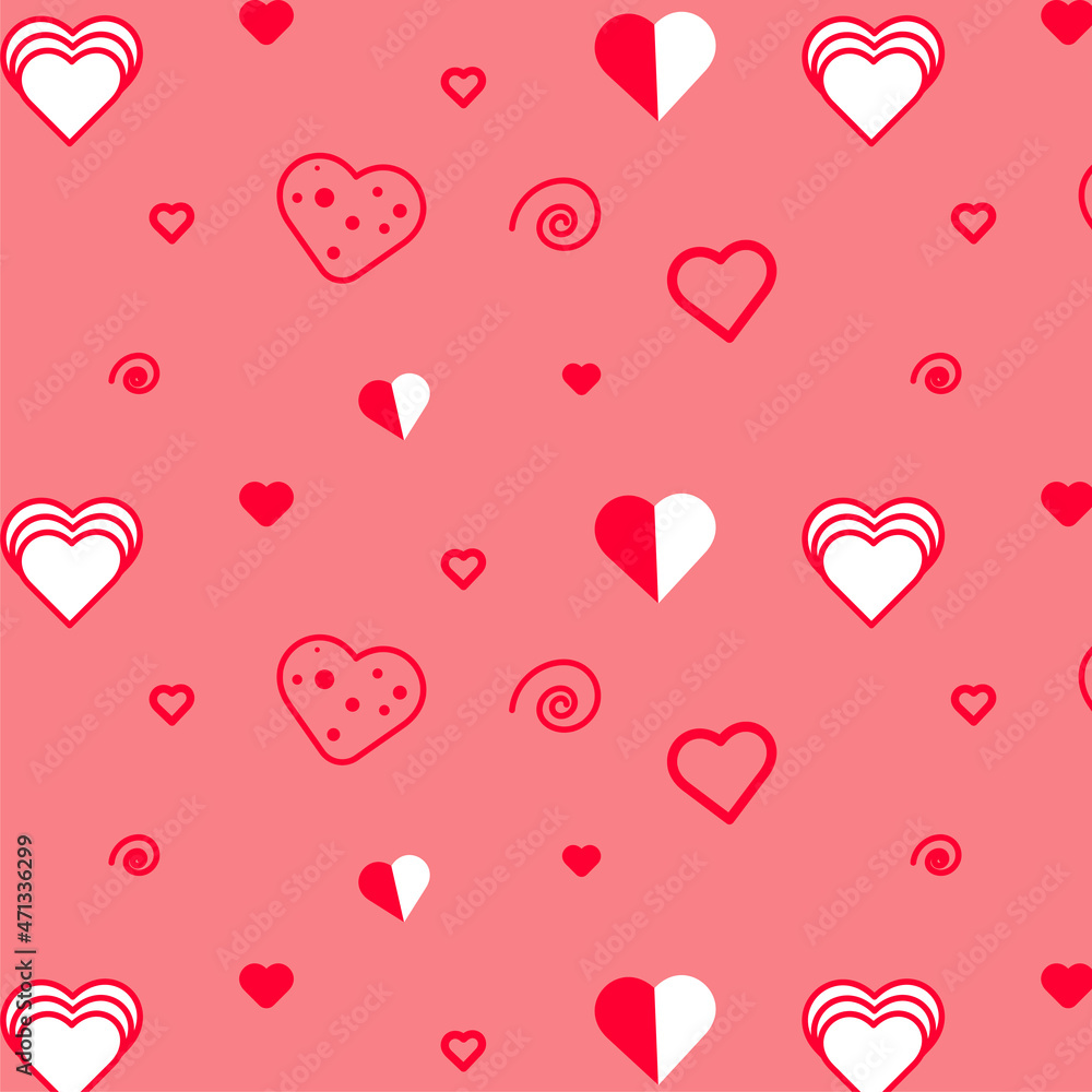 Pattern happy valentine's day, postcard, for gift wrapping