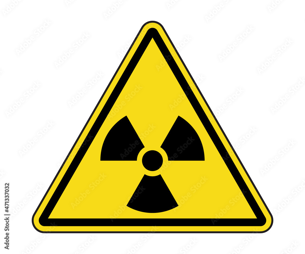 Radioactive Material Radiation Label. International Radioactive Hazard