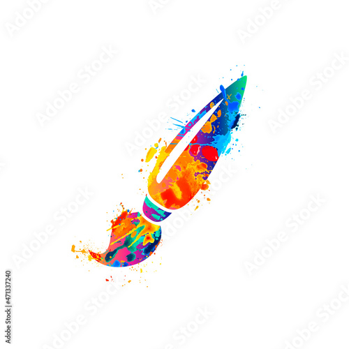 Paintbrush vector icon. Fine art symbol of splash paint