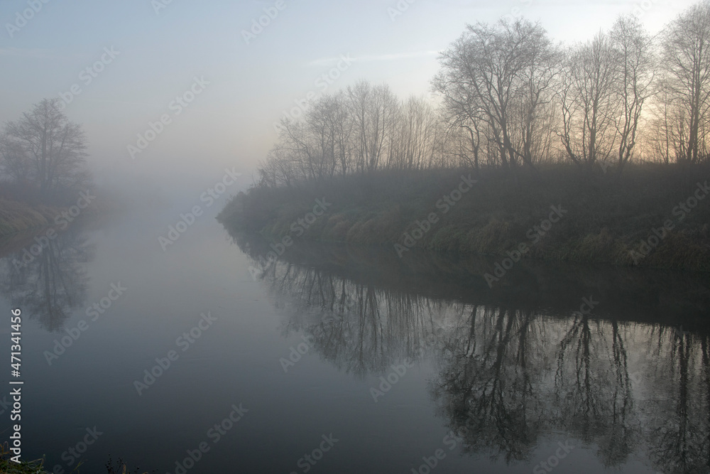 the Russian landscape - the river and the wood in the fall the Russian landscape - the river and the wood in the fall