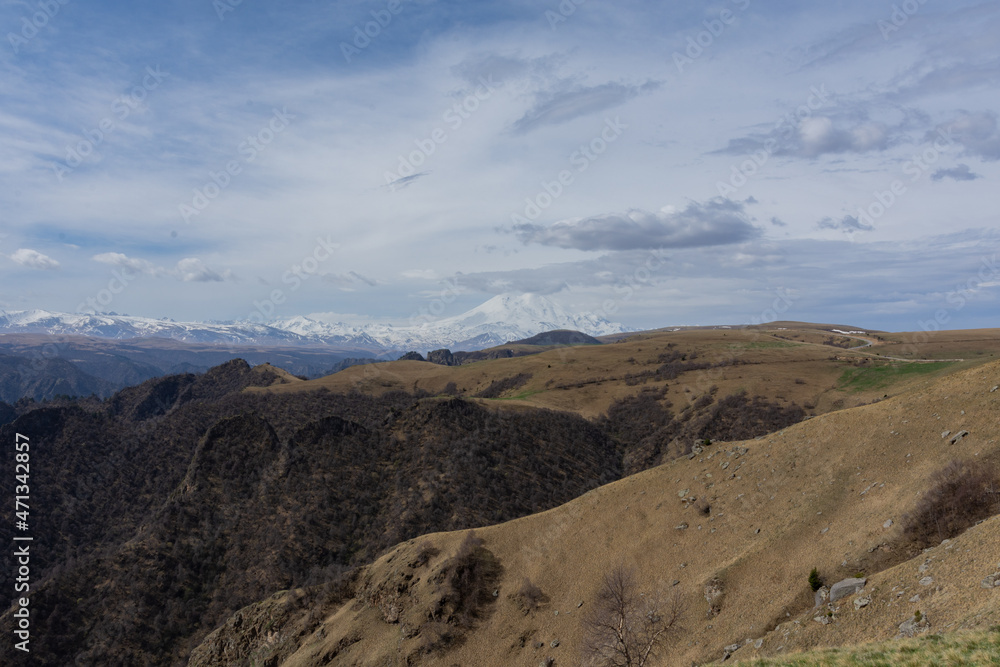 view of the mountains of the north caucasus
