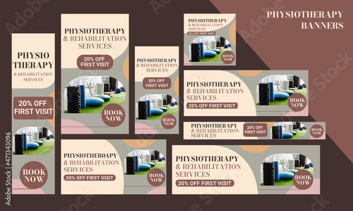 Physiotherapy rehabilitation clinic Healthcare Web Banners Google Ads Post & stories