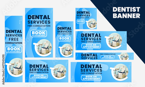 Dentist, orthodontics & dental services clinic healthcare Web Banners & Google Ads, instagram Post & stories