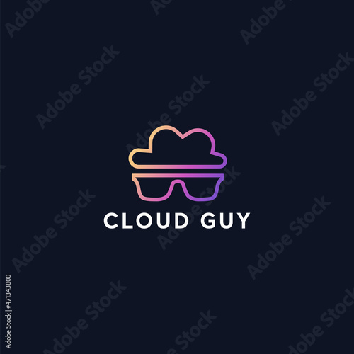 Minimal Cloud Logo with Gradient