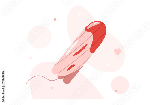 Vector illustration in flat style. Hygienic tampon made from eco-materials.