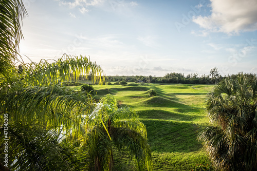 Redundant golf course at sunrise on Grand Cayman  Cayman Islands