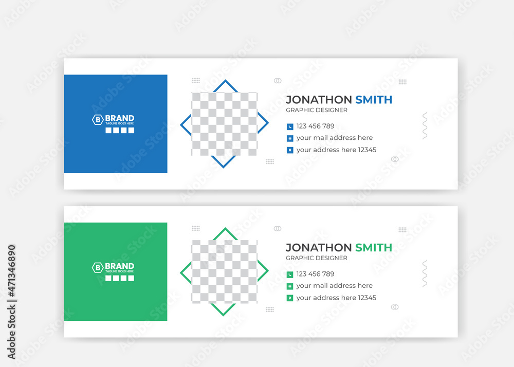 Modern elegant creative business email signature design template, email signature, email signature design, email template, email signature design, email footer design