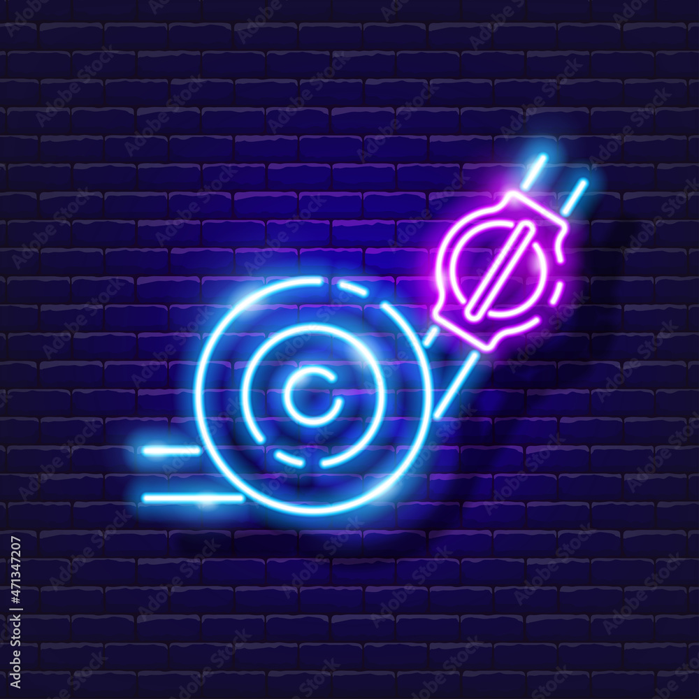 Fertilizer hose neon icon. Irrigation system, watering system, hose and accessories glowing sign. Vector illustration for design, website, advertising, store, goods Fertilizer hose neon icon. Irrigation system, watering system, hose and accessories glowing sign. Vector illustration for design, website, advertising, store, goods